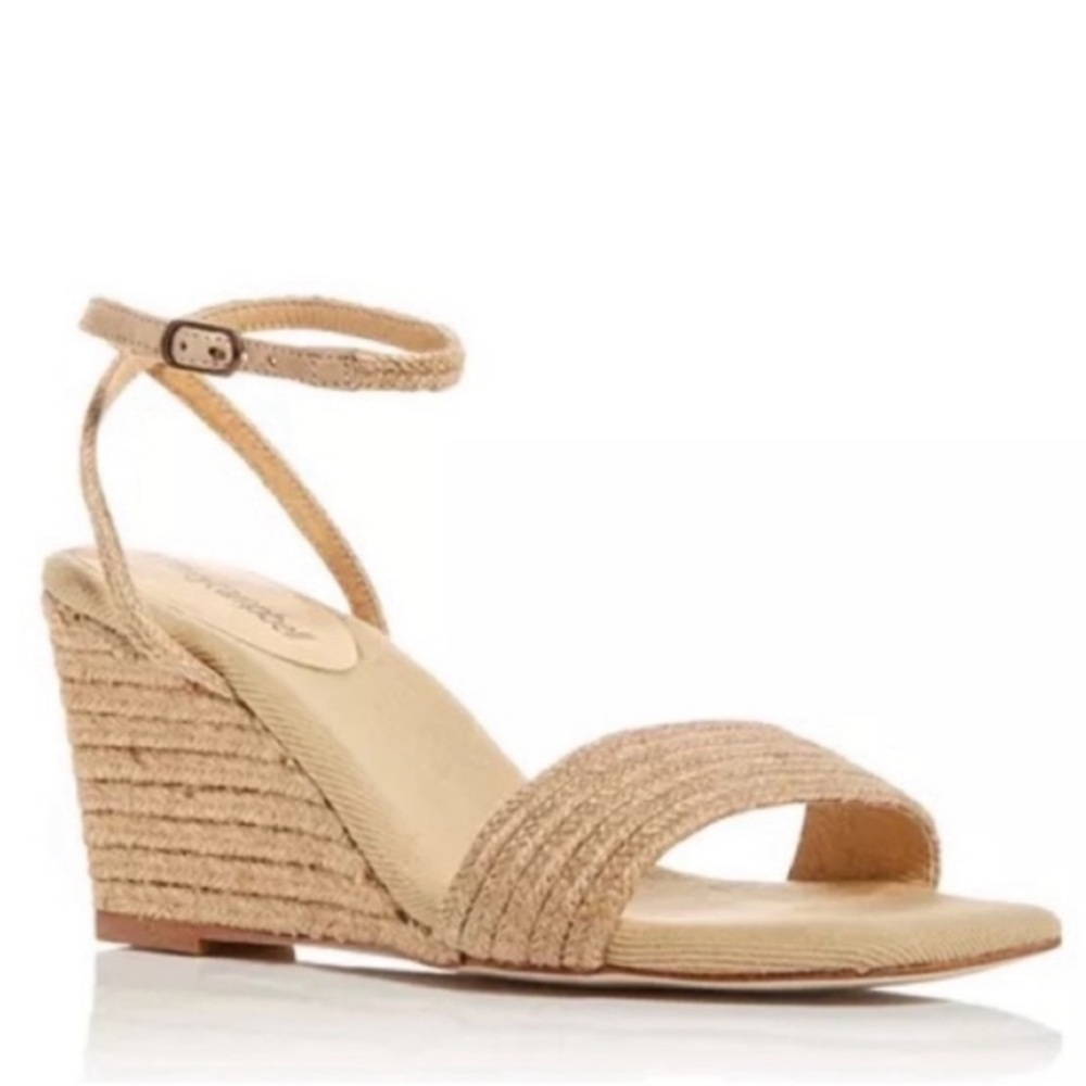 Ankle-Strap Wedge Sandal in Natural
